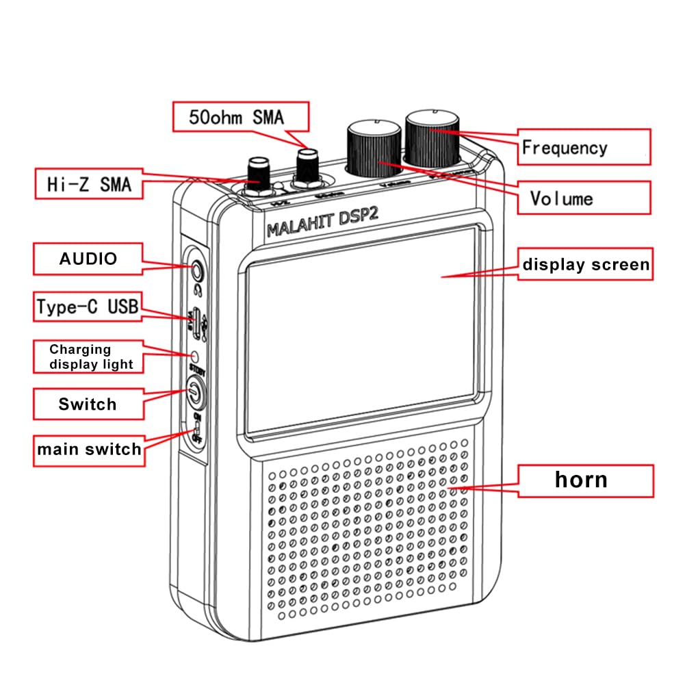 pour Malahit DSP2 Malachite Récepteur Radio Firmware 2.40 Deuxième Génération pour Malahit-DSP2 Radio Récepteur Malachite avec Stylo Tactile 2 en 1