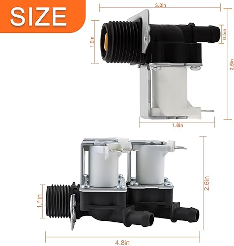 Miniatura 3 de TOMOON 5221ER1003A y 5220FR2006H (OEM) Juego de válvulas de lavadora reemplaza 5221ER1003C 5220FR2006L 5220FR2006Q AP4441935