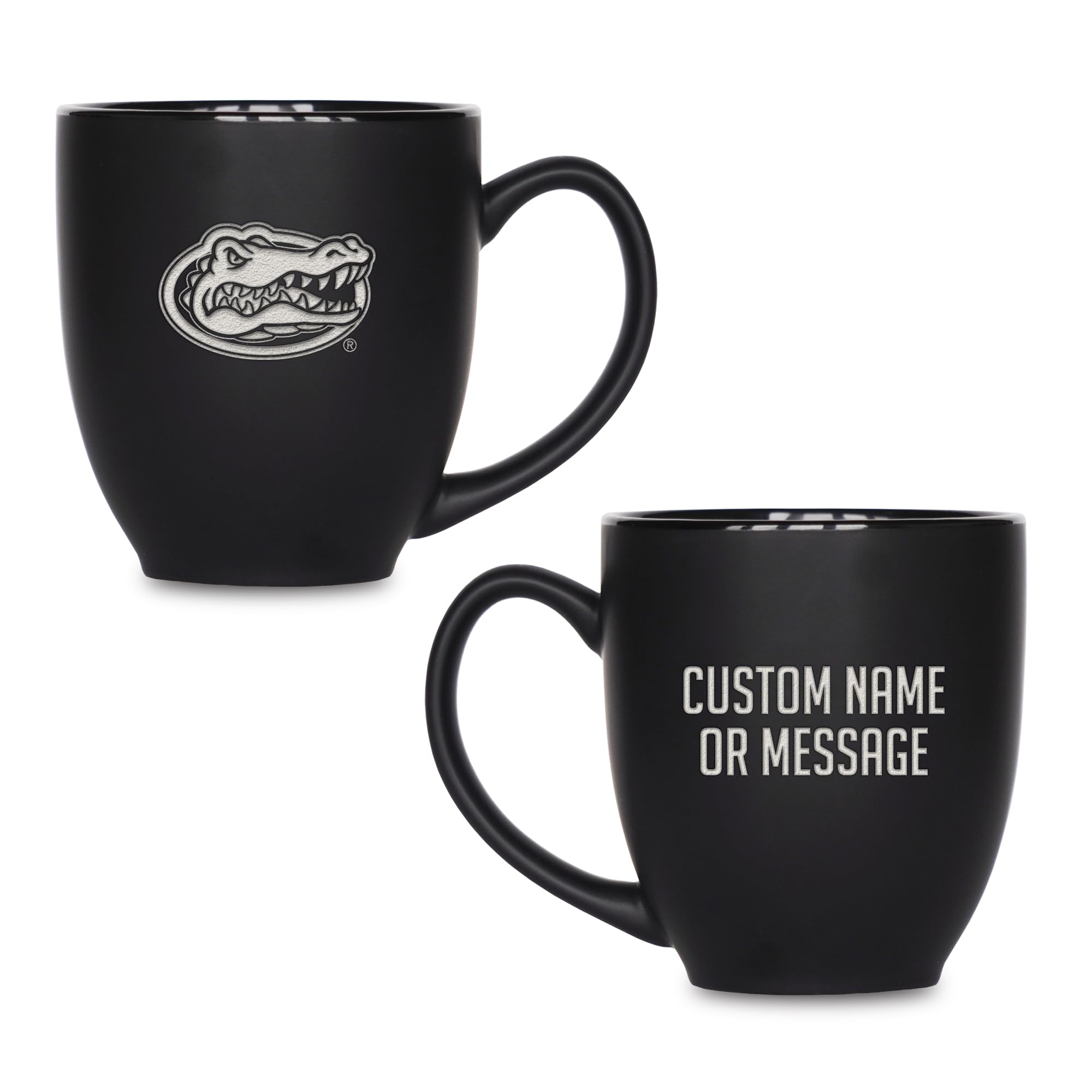 Rico Industries NCAA Primary 15-Oz Personalized Matte Black Bistro Mug - for Hot or Cold Drinks