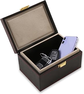 Faraday Box for Car Keys, Large Capacity Car Key Signal Blocking Box,RFID Signal Blocking Box Key Fob Signal Blocker,Anti Theft Keyless Car Security Box for Cellphone, Cards, Car Keys