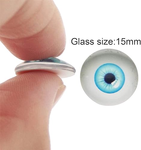 Miniatura 6 de 20pairs 0.591 in Glass Paper Sticker Human Eyes for Art Dolls Esculturas Props Máscaras Fursuits Joyería Fabricación de Taxidermia Flatback