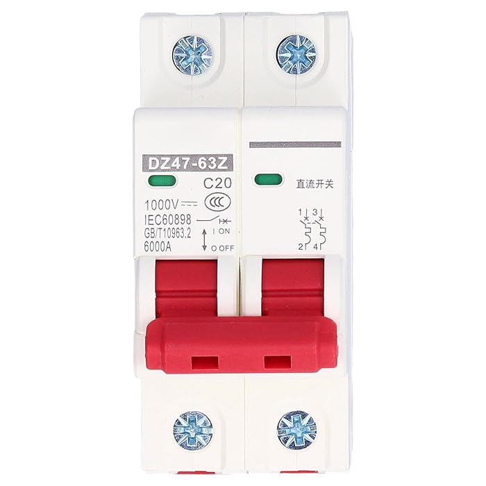 Buy 2P DC Mini Circuit Breaker, DC 1000V 20A Solar PV System Isolator