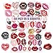 WESILY Pack 50 PCS Lip Kiss Stickers Waterproof Vinyl Decals Birthday Valentines Day Theme Decorations Laptop Journal Phone Water Bottle Party Supplies Favors Gifts for Kids Girls Women