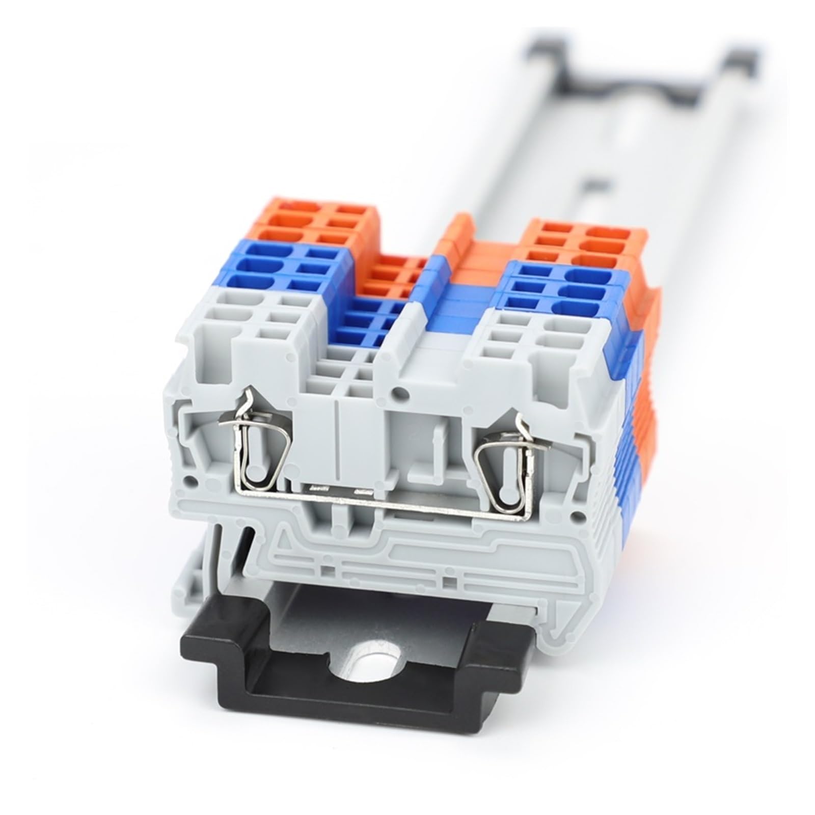 10 pezzi ST1.5 Connessione a gabbia a molla 1.5mm² 16AWG Spine Filo Cablaggio Ritorno Tirare Connettore elettrico Din Rail Morsettiera ST 1.5(Bridge FBS10-4)
