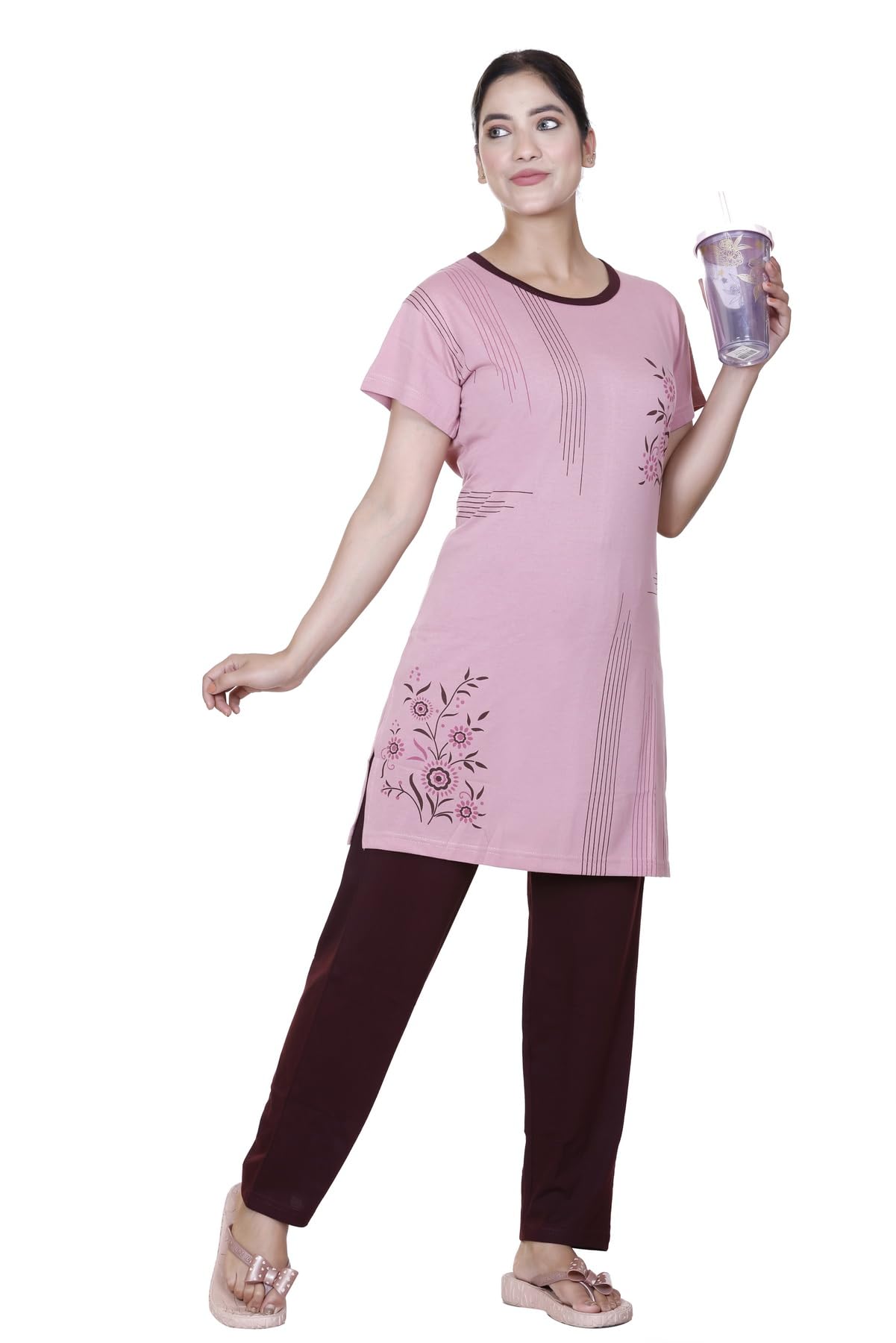 charmingo Women's Cotton Printed Night Suit | Casual Wear | Lounge Wear-picture-13