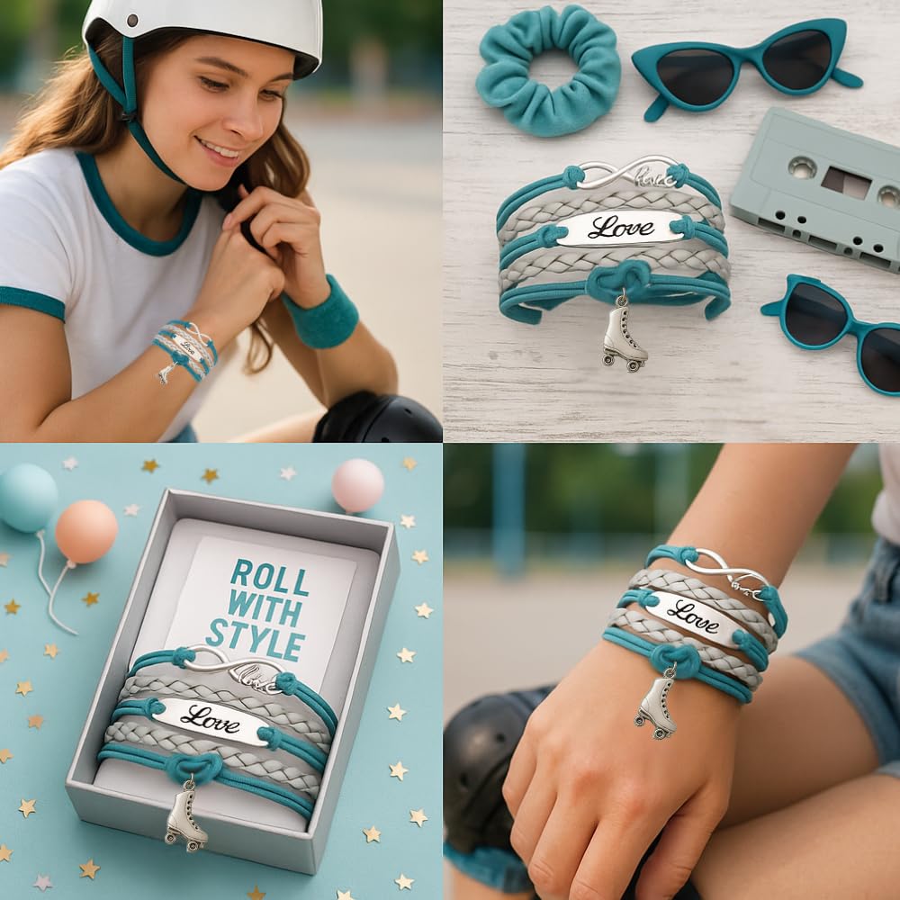 Infinity Collection Roller Skating Jewelry- Roller Skating Bracelet, Love Skating Bracelet, Roller Skating Gifts