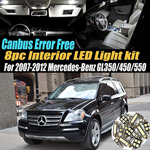 Kit 8 luces LED interiores para auto blanco frío 6000K miniatura 1