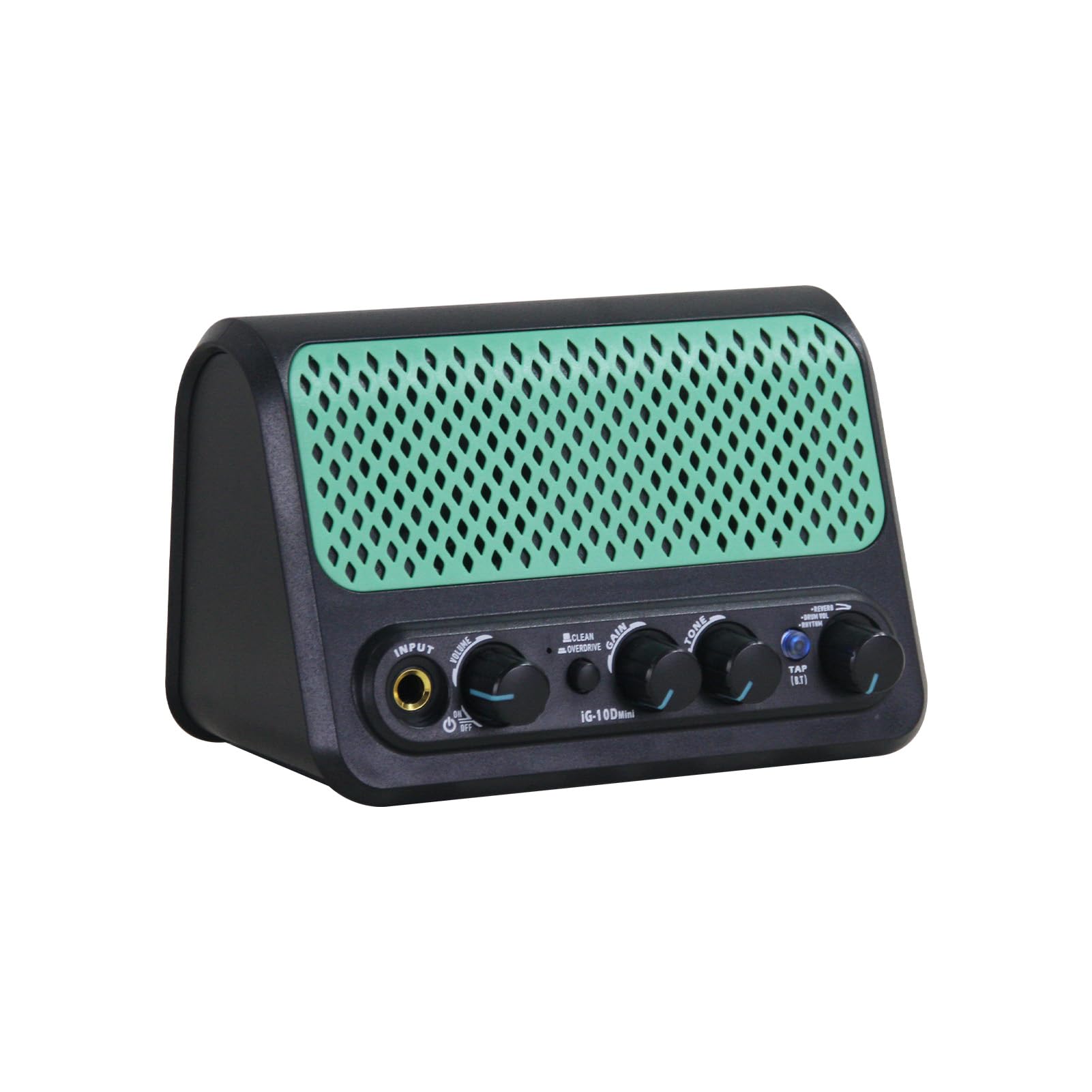 Drfeify Haut-Parleur de Guitare électrique, Connexion sans Fil BT, Boîte à Rythmes, Bouton de tonalité, Commandes de Gain et de tonalité, Rechargeable, Noir, pour Guitaristes