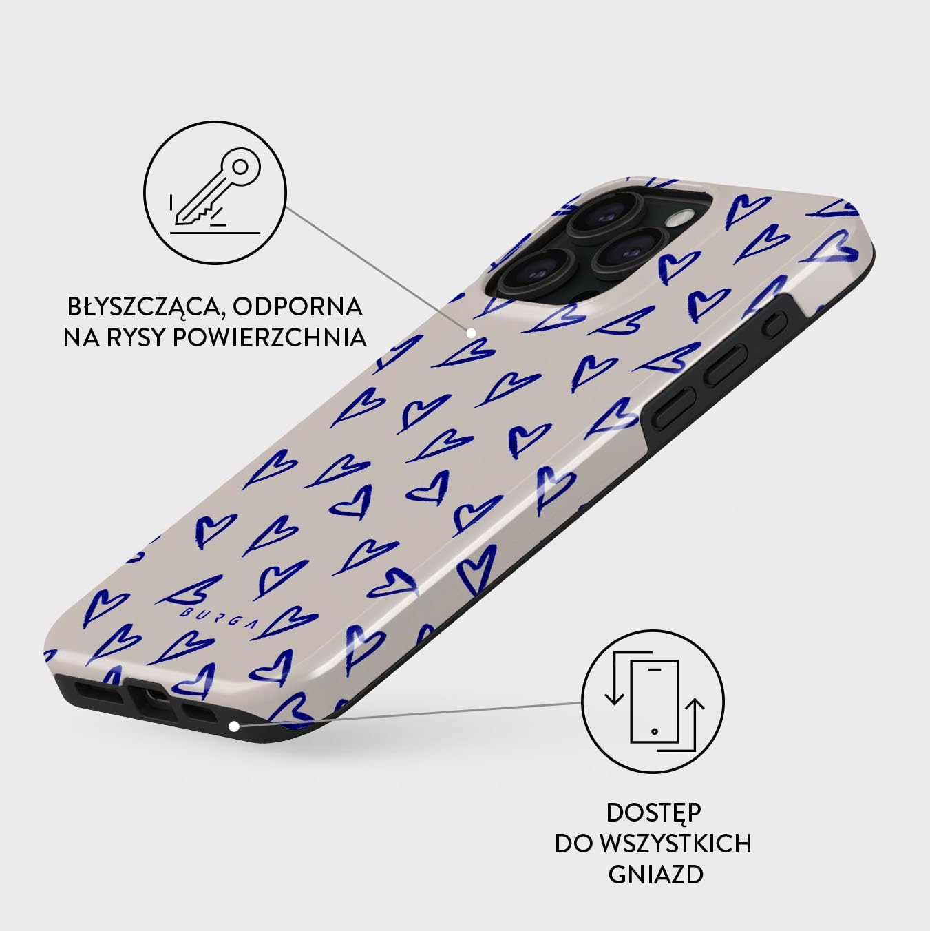 BURGA Etui na iPhone 15 Pro Max – Dwuwarstwowa Hybrydowa Obudowa z Amortyzującym TPU, Odporna na Zarysowania, Podniesiona Ramka dla Ochrony Ekranu, Kompatybilne z MagSafe do Codziennego Użytku