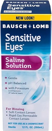 Bausch Lomb Sensitive Eyes Plus solución salina de 12 onzas paquete de 10