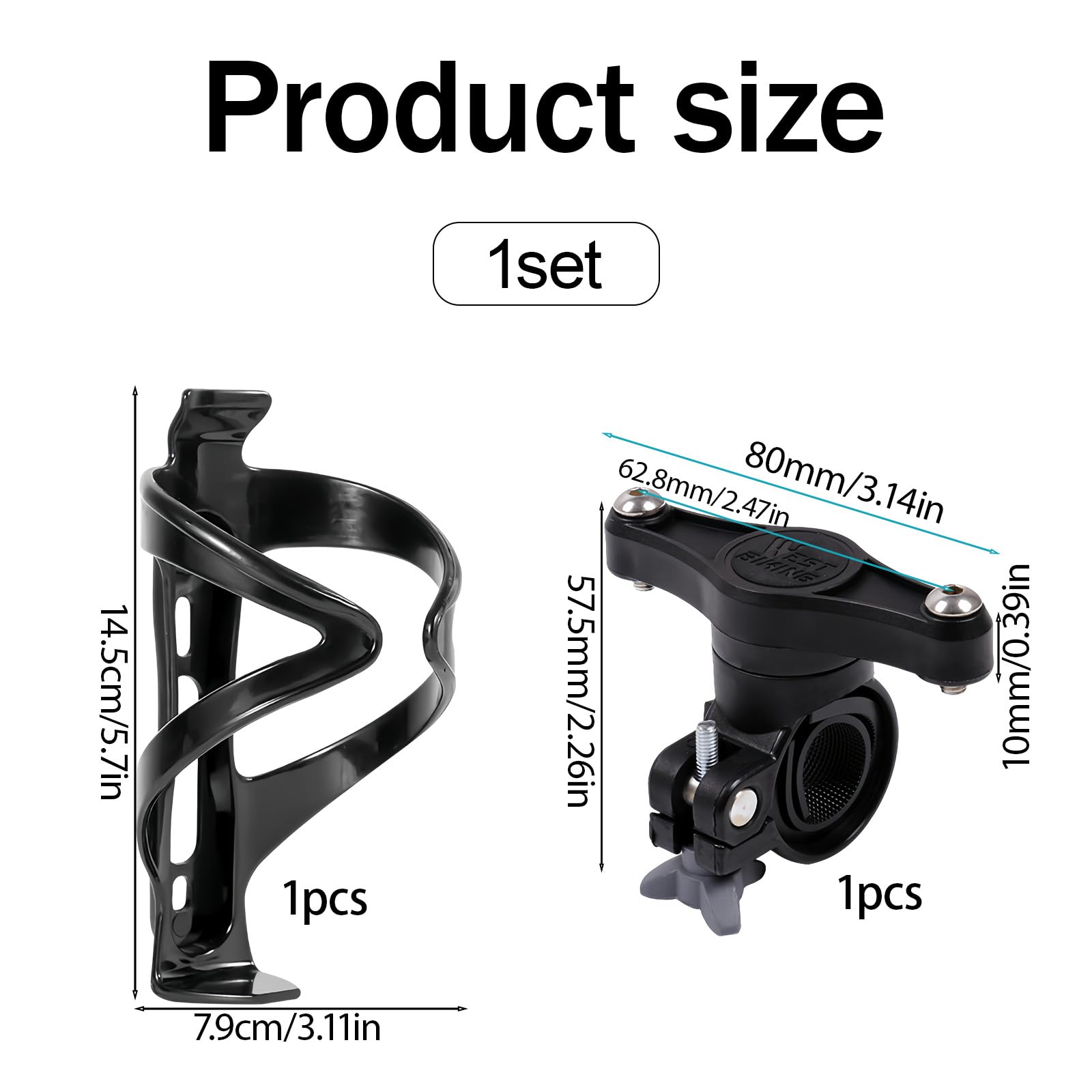 Soporte para localizador bajo el portabotellas, soporte de bicicleta discreto e impermeable con tornillos de seguridad, protección antirrobo para el localizador, montaje bajo la botella