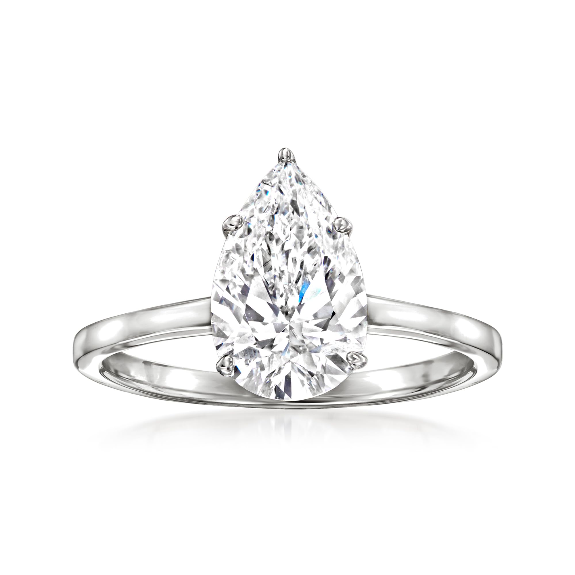 Ross-Simons2.00 Carat Pear-Shaped Lab-Grown Diamond Solitaire Ring in 14kt White Gold