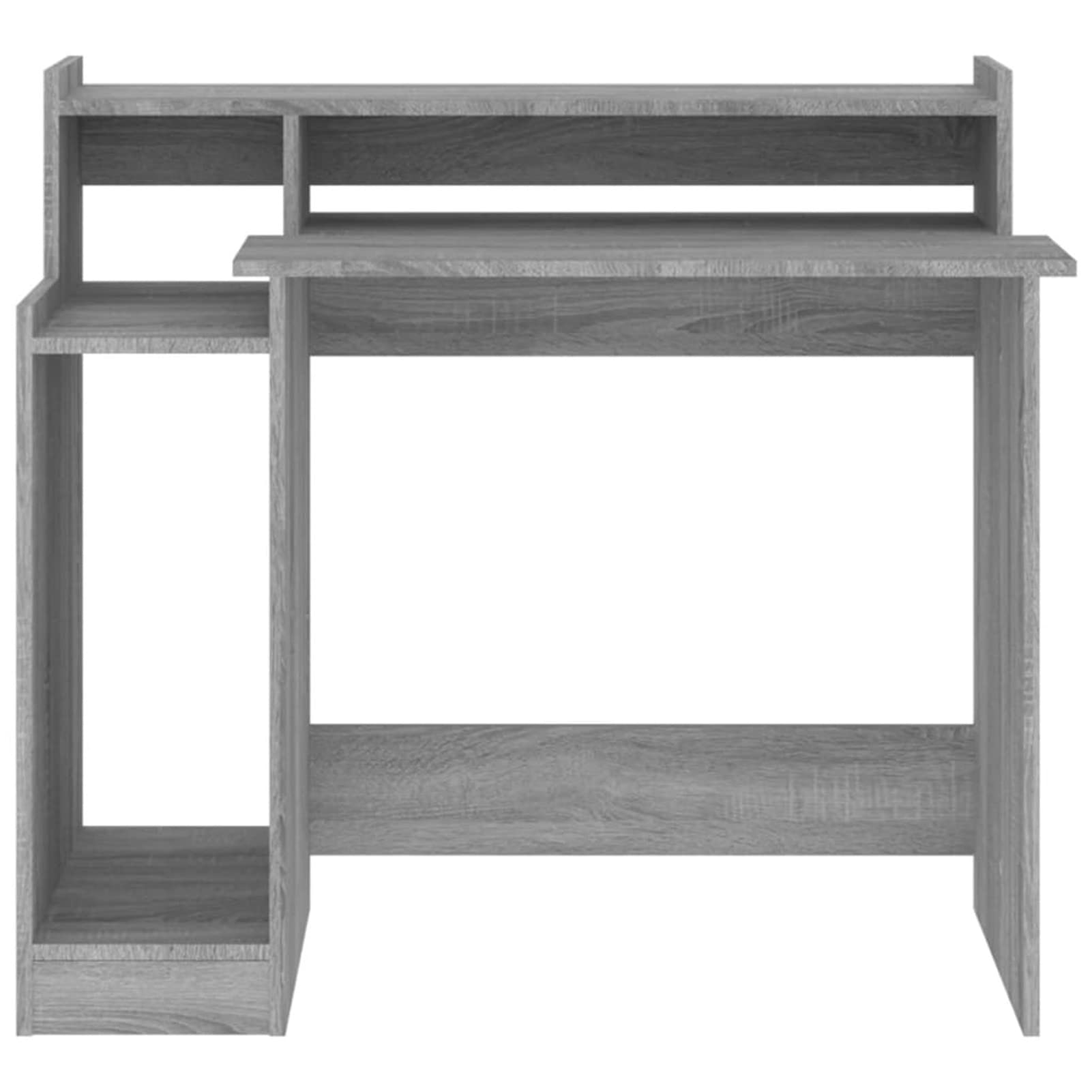 Homgoday Scrivania con Luci LED Grigio Sonoma 97x45x90 cm in Multistrato, Scrivania per Computer, Scrivania Salvaspazio, Tavolo Ufficio, Tavolo Scrivania, Scrivania Gaming per Cameretta