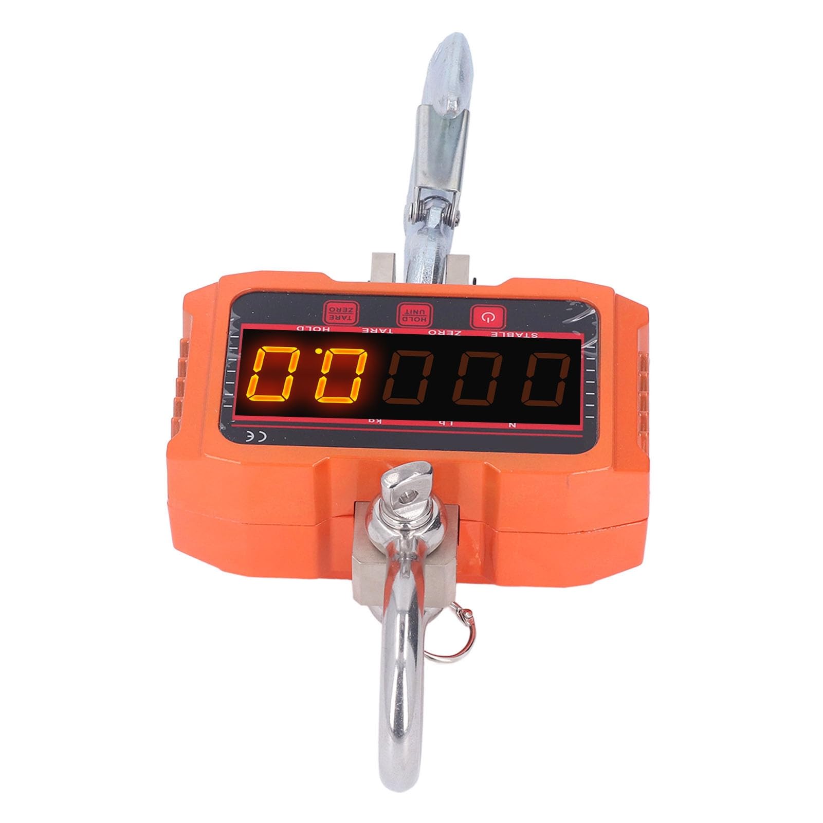 TOPINCN Báscula Electrónica de Grúa con Pantalla LED Roja y Verde de Alta Precisión para Pesaje Industrial, Báscula Resistente de 5 Dígitos de 0,8", Acero de Aleación, Carga Máxima del 125%