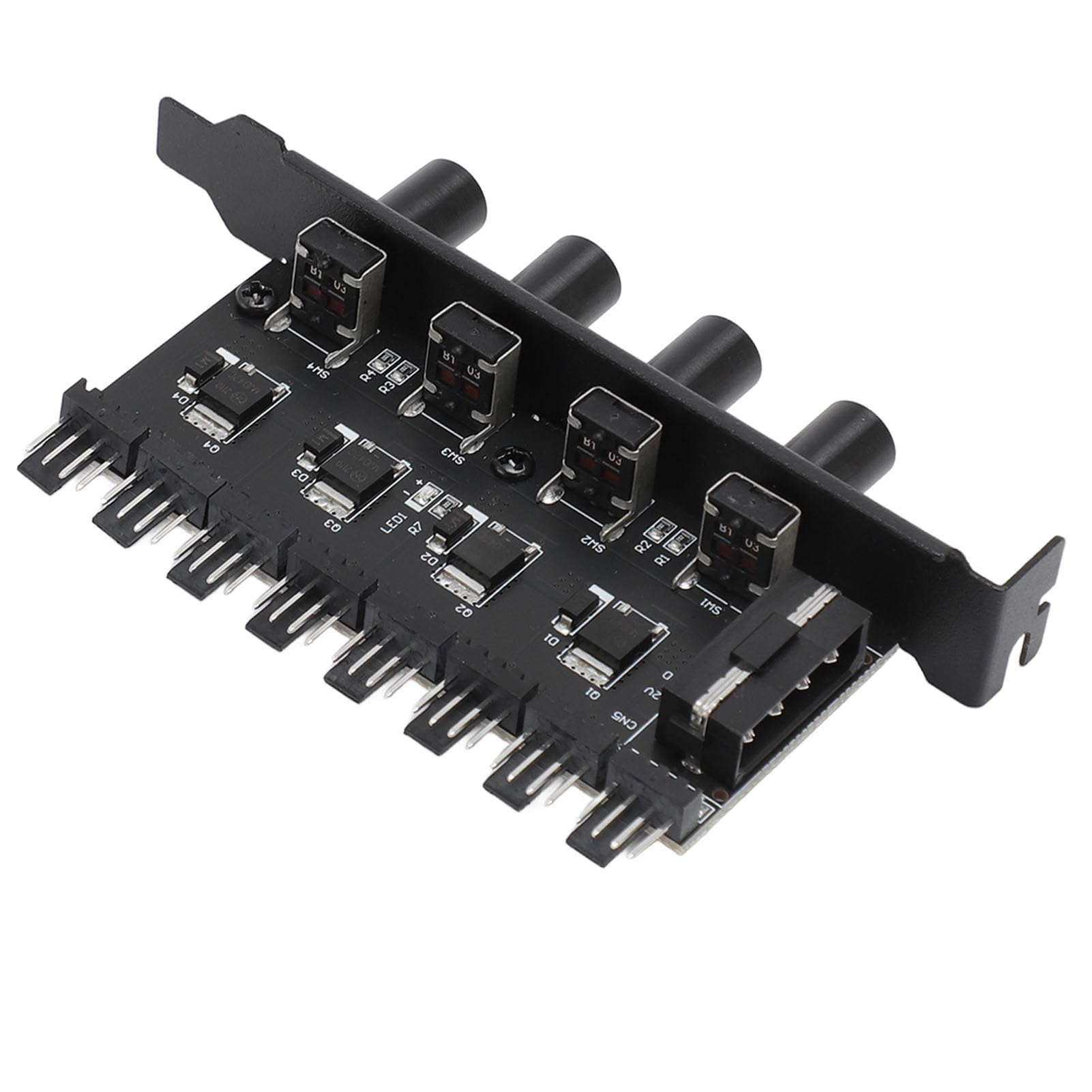 Hub Ventole Per PC 8 Porte | Controller Velocità 12V Con Manopola | Alimentazione SATA E Molex