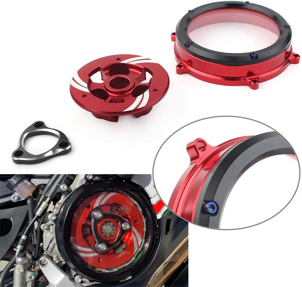 Cnoula11 Clutch Cover Guard Protector Clutch Clutch Case Savers Guards Kit CNC Solid Billet O-ring Black for Ducati Panigale 1199 1299 959 R S 2012-2019, Black