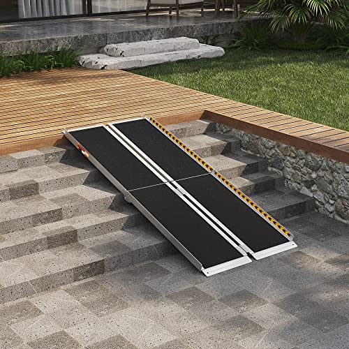 ORFORD Portable Wheelchair Ramp 6FT, 72''L×28.74''W Handicap Ramps, Non-Skid Aluminum Wheel Chair Ramp, Threshold Ramps for Doorways, Wheelchair Ramps for Home Steps, Stairs, Entry, Doorways