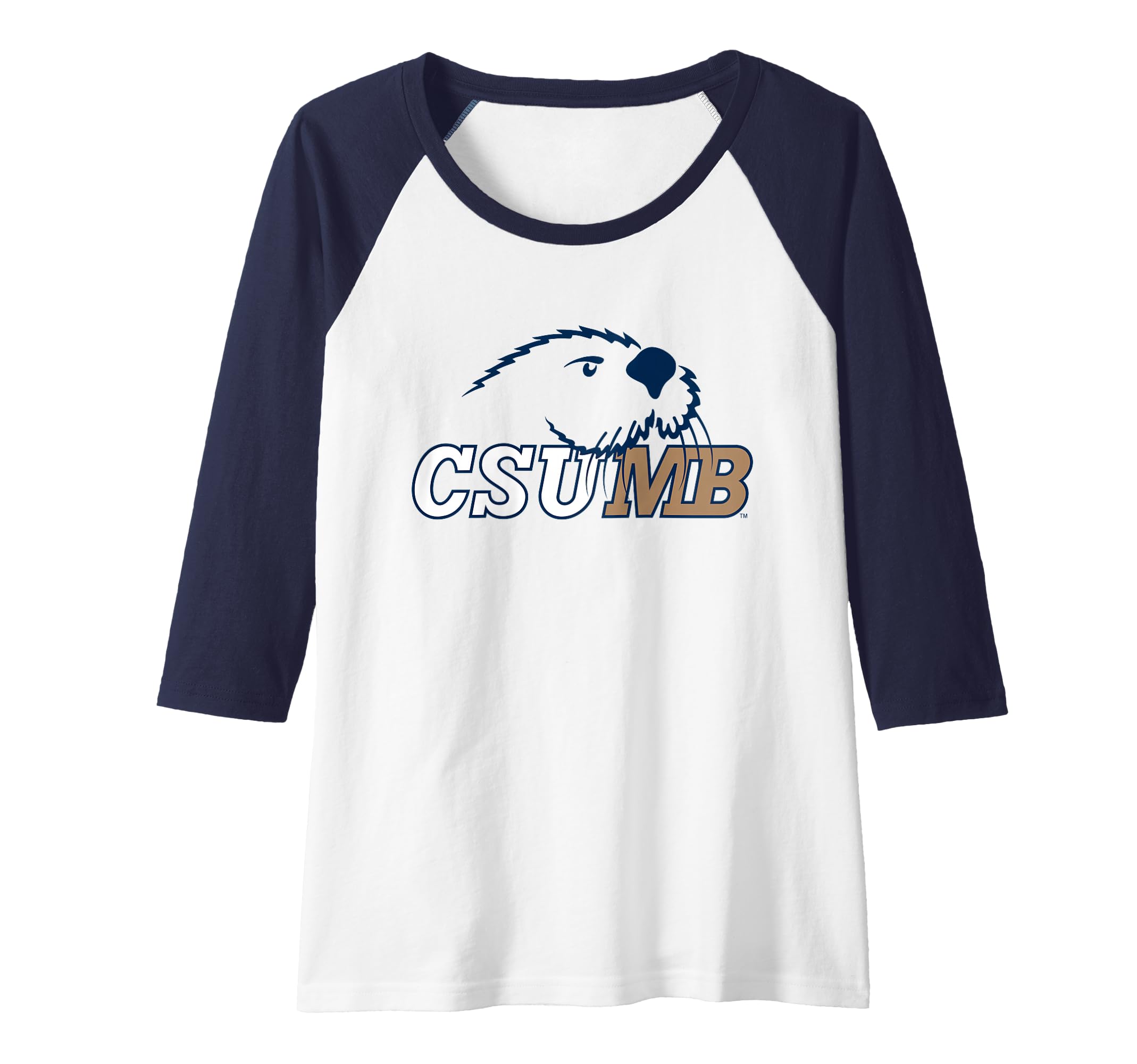 Cal State Monterey Bay Otters Icon Logo Officially Licensed Raglan Baseball Tee