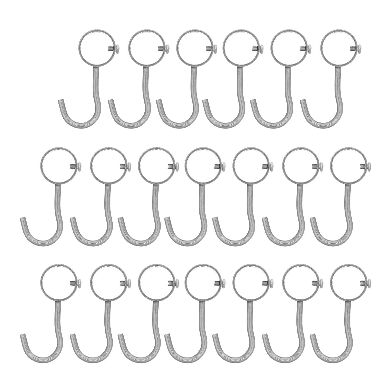 Veemoon 20 ganci per tubi resistenti - Ganci da cucina - per pentole e padelle in acciaio inossidabile per barbecue all'aperto - Gancio da parete in tubo tondo per asta portasciugamani da 25 mm