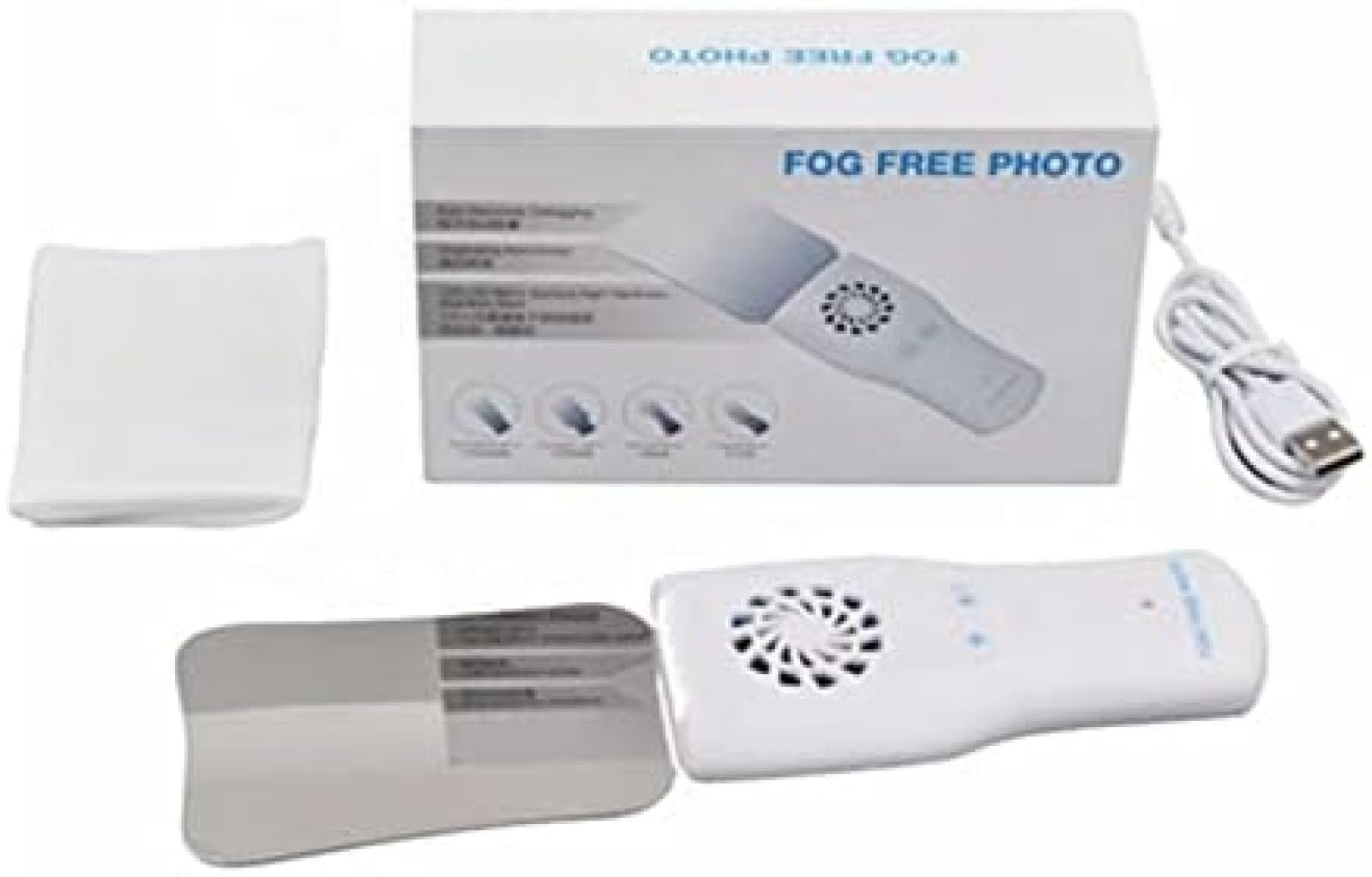 Dental-Mund-Fotospiegel, okklusaler Reflektor, weicher windnebelfreier Spiegel, 2-seitige LED-Fotoreflektorspiegel mit 4 Linsen
