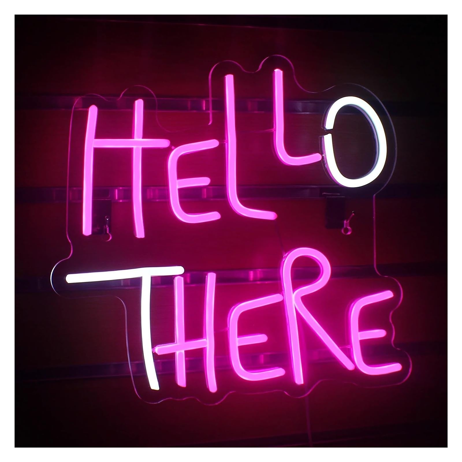 LEMST Signs Lamp Hello There Neon Sign USB Powered Lights Aesthetic Wall Decoration Room Shop Party Bar Multipurpose 34cmх32cm