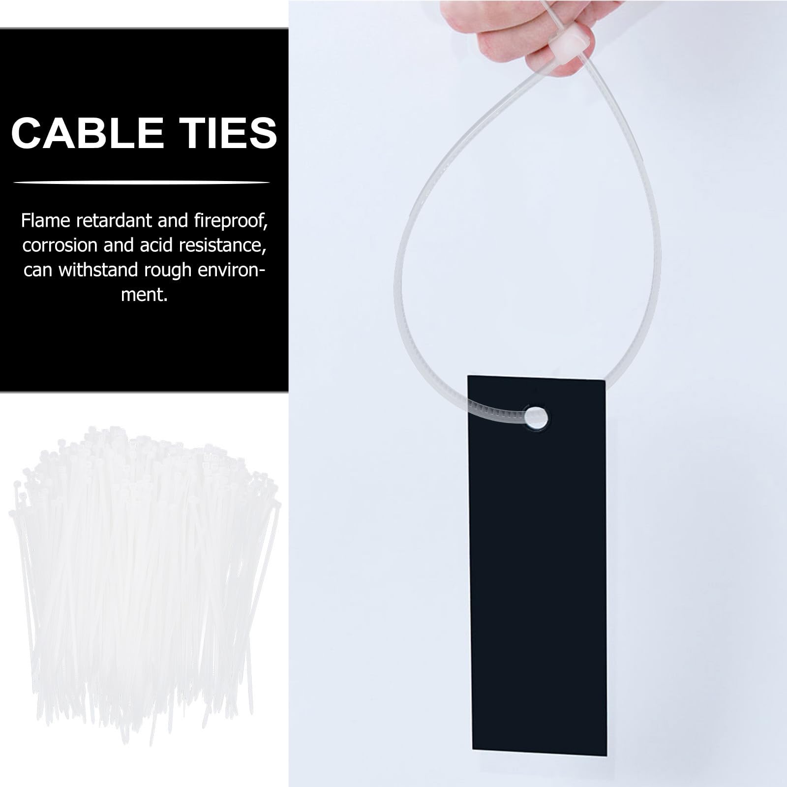 POPETPOP Bridas de Nylon Resistentes para Gestión de Cables, 1000 Unidades, Ligeras y Fáciles de Almacenar para Organizar Cables