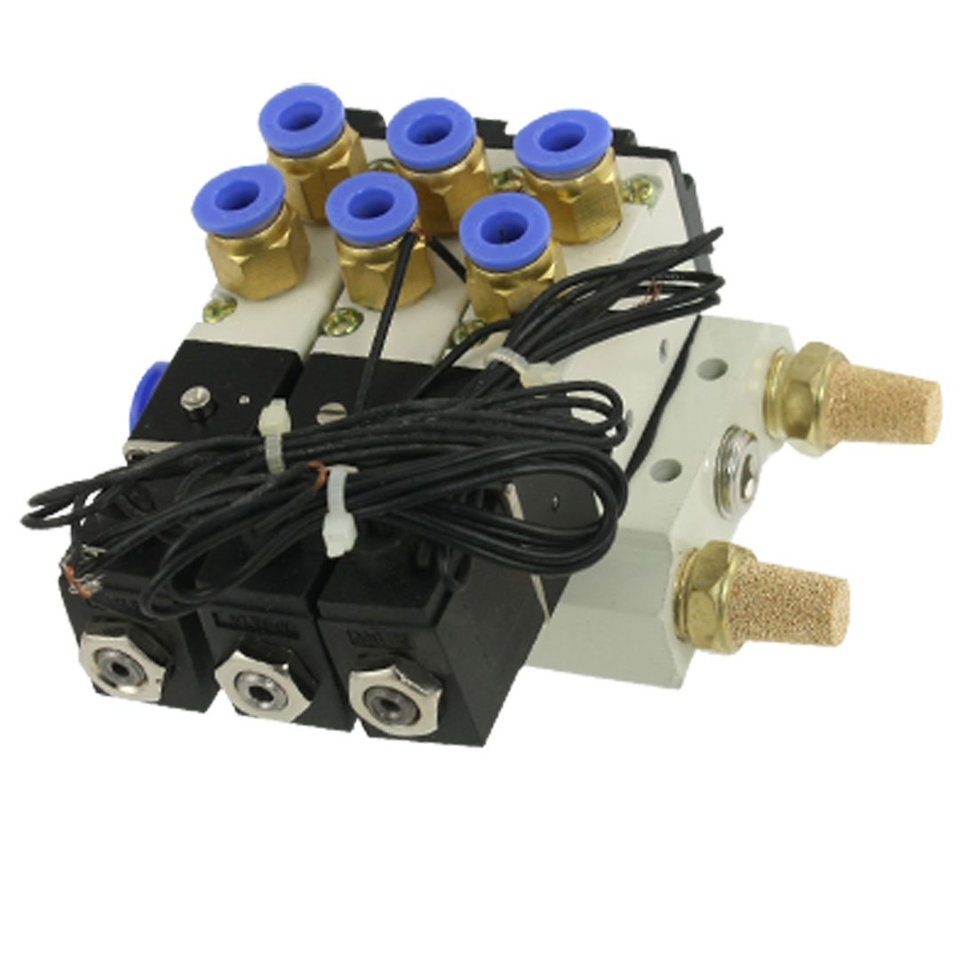 Électrovanne triple pneumatique AC 110V pour l'automatisation d'ateliers de menuiserie