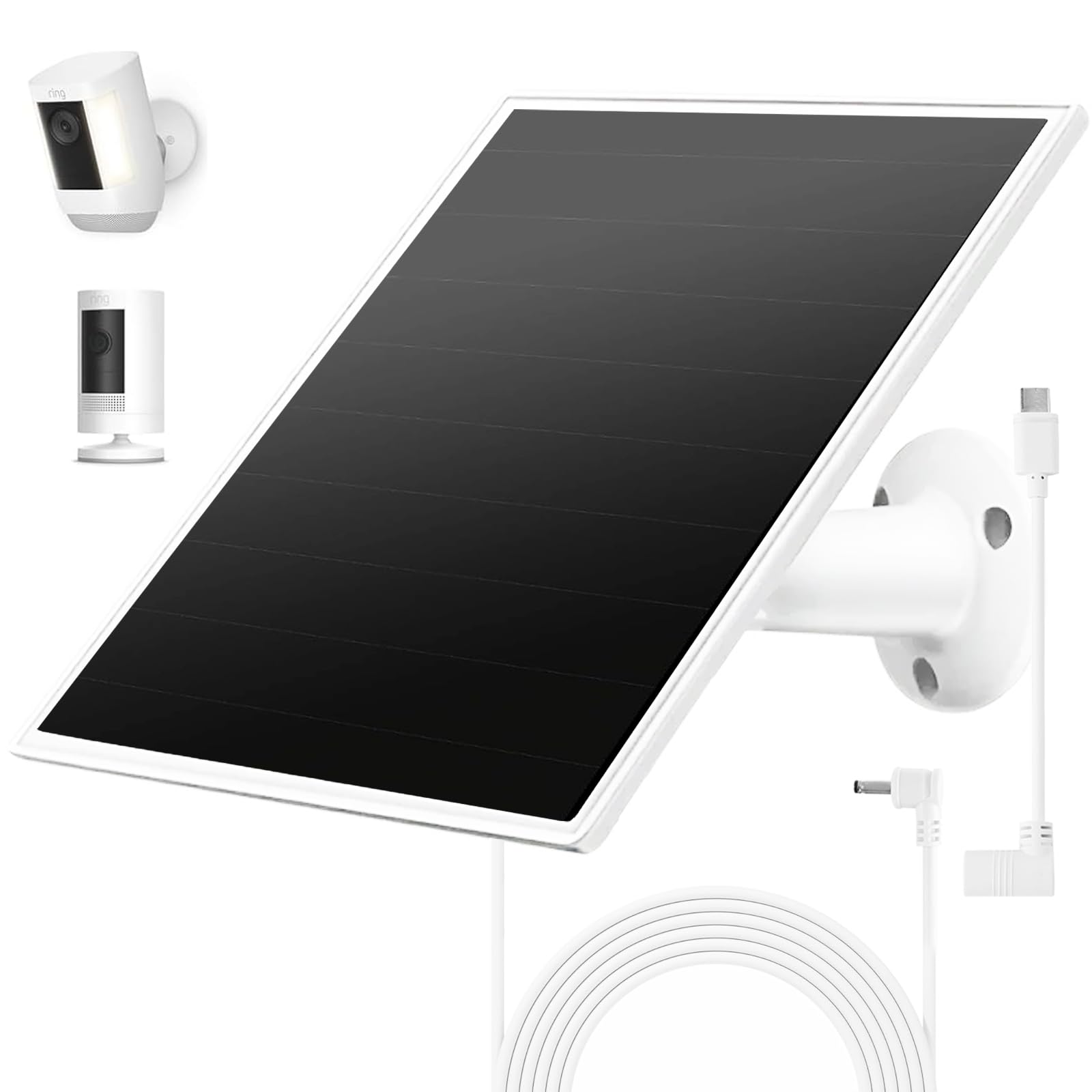 Solar Panel Charger for Ring Camera, Compatible with Ri ng Stick Up Cam Battery, Ring Spotlight Cam Battery, Not for Spotlight Plus/Pro, Waterproof, 6W Fast Charging-image-35