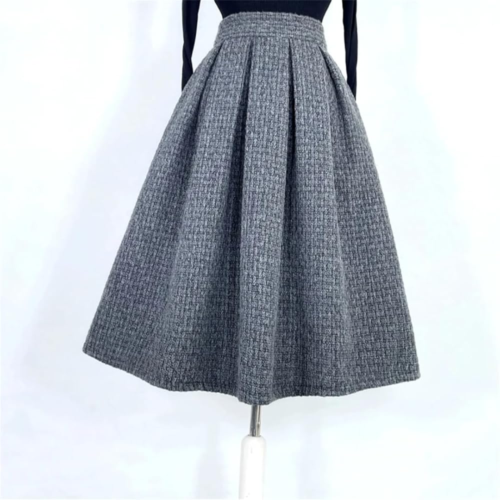 Amazon.com: 2023 Winter Vintage Women Dark Gray Tweed Woolen