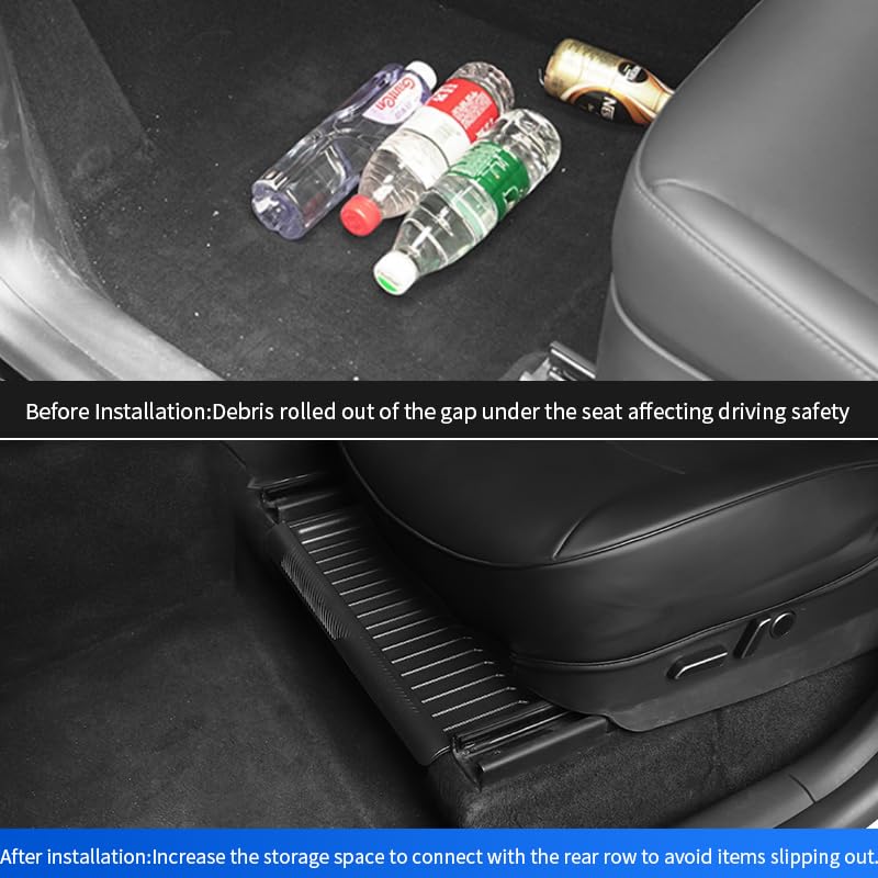 TESCOZY Under Seat Storage Box Organizer for Tesla Model Y, Upgraded ABS + TPE Double Layer Hidden Storage Box, Washable Underseat Storage Organizer fit Tesla Model Y Accessories 2021-2024