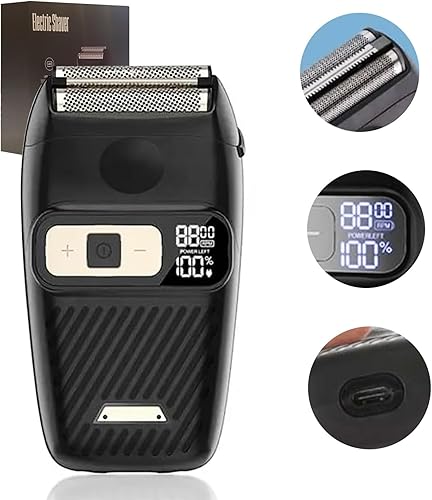 Miniatura 2 de Afeitadora eléctrica de aluminio para hombres, afeitadoras eléctricas de papel de aluminio para hombres y mujeres, pantalla LED impermeable en seco