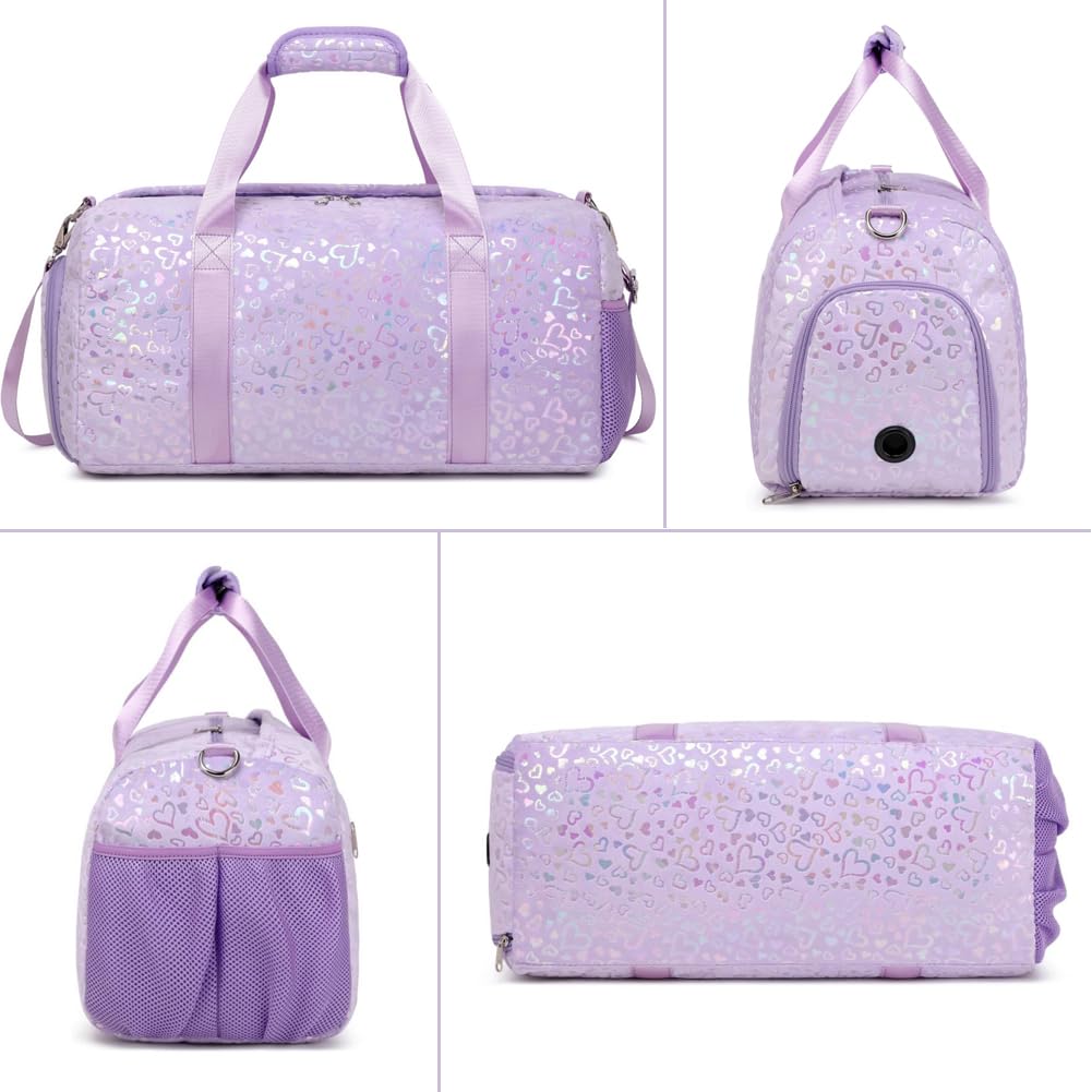 Kimwadalh Sporttasche für Mädchen, Kinder, Tanztasche, Wochenendtasche, Kinder, Reisetasche, Mädchen, Balletttasche, Turnbeutel, Ballerinas