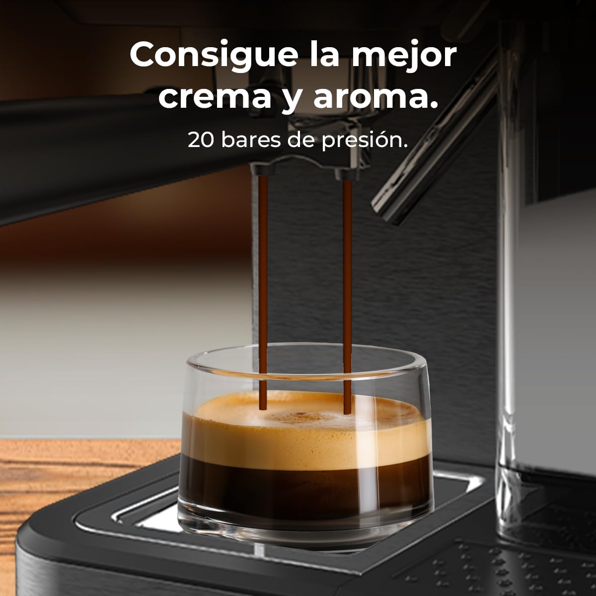 Cecotec Ekspresy do kawy Cafelizzia ColdBrew Latte Półautomatyczne ekspresy do kawy 1350 W, 20 barów, ColdBrew, kolorowy ekran dotykowy, zbiornik na wodę 1,2 l i 1000 ml mleka, podgrzewacze, podwójne