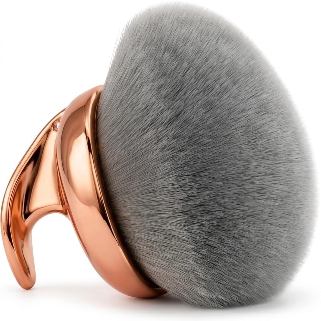 Diryi Extra Large Body Makeup Brush for Body Foundation, Bronzer, Self Tanner & Sunscreen – Ultra Soft Dense Body Kabuki Brush for Full Body Coverage on Legs, Back, Shoulders & Décolleté (Gold)