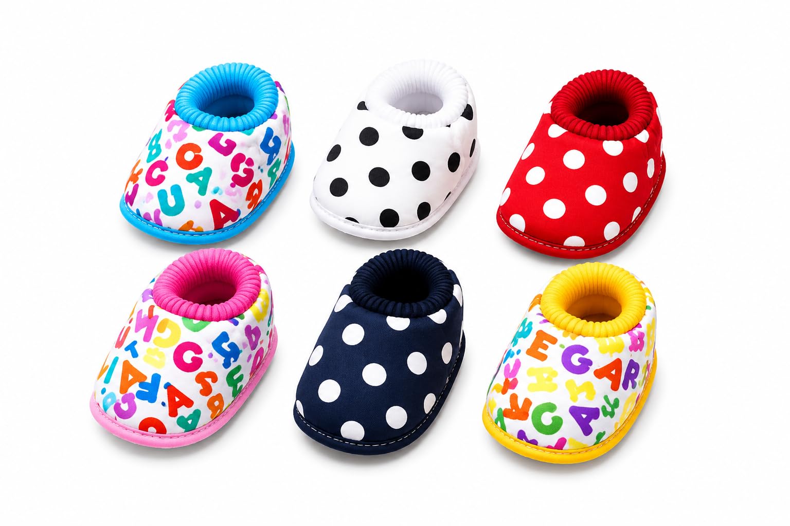 Baby Booties for Boys & Girls | Soft Cotton Newborn Booties | Anti-Slip Lightweight Infant Shoes | Comfortable Daily Wear | Printed & Polka Dot Design |-image-9