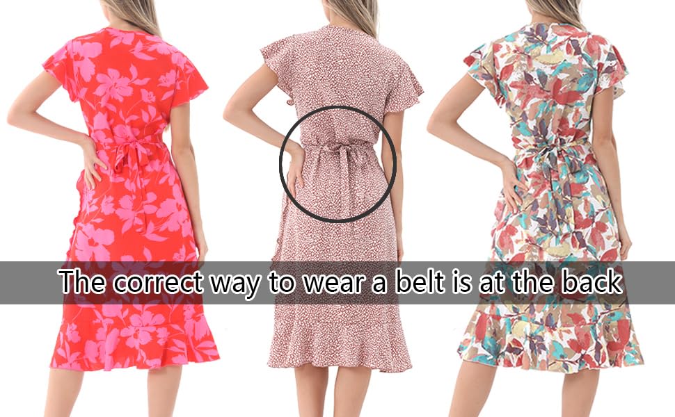 Image of Women's Summer Wrap Maxi Dress Casual Boho Floral V Neck Short Sleeve Ruffle Hem Split Beach Long Dresses