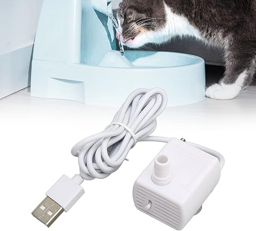 Miniatura 5 de Bomba de fuente de agua para mascotas, silenciosa, evita la quema en seco, alimentado por USB, motor sin escobillas, mini dispensador de agua para