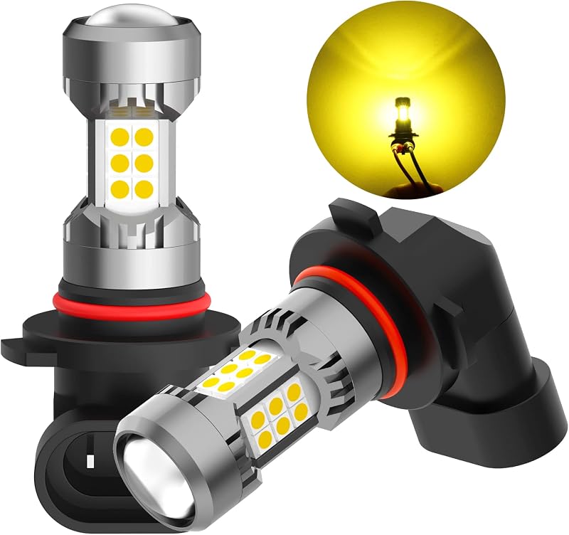 Lâmpadas LED para farol de neblina H10 9145 PHINLION amarelas 3000K – Par