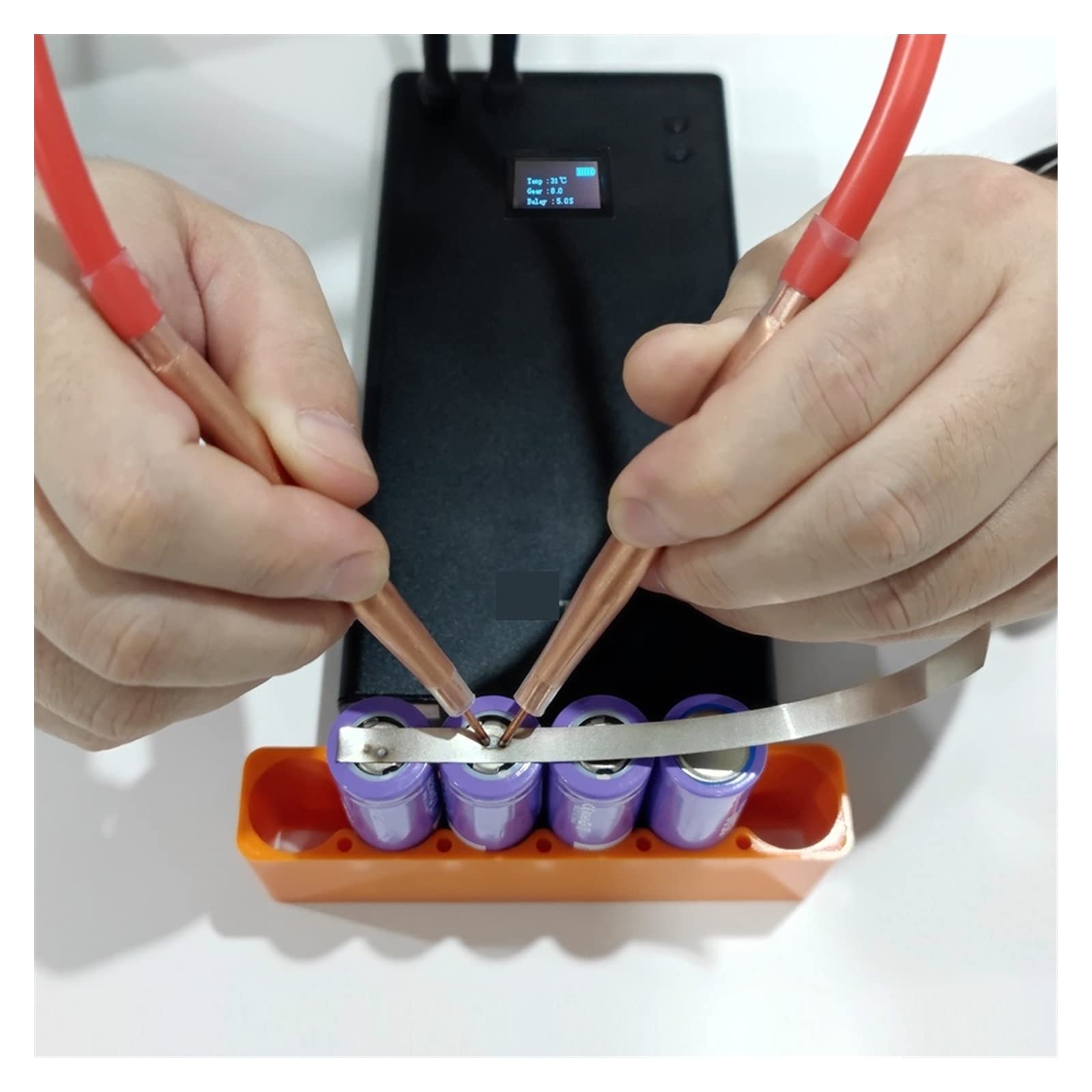 Spot Welder Handheld Portable Mini Spot Welding Machine con Remote Spot Welding Pen for DIY 18650 Battery Pack Saldatura Nichel(7500mA)