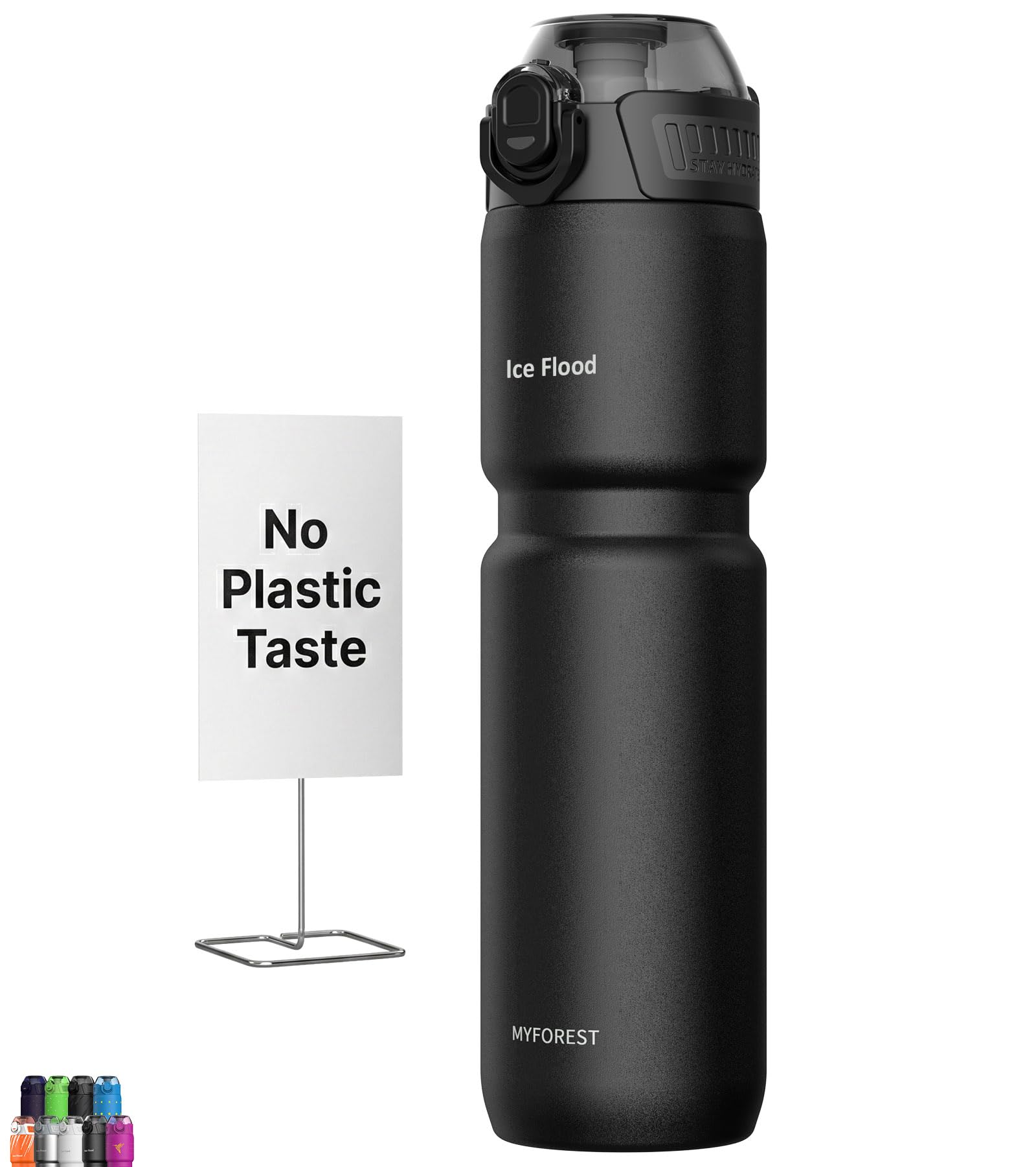 Insulated Bike Water Bottle, Odor-free Liner, 24oz 700ml