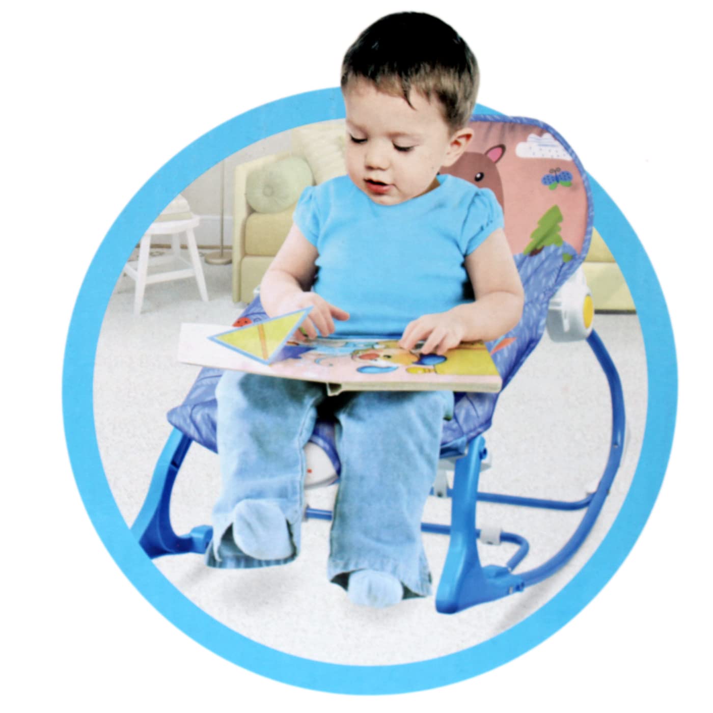 Kabello Newborn to Toddler Portable Rocker Cum Bouncer with Free Building Blocks (Multicolor) 4