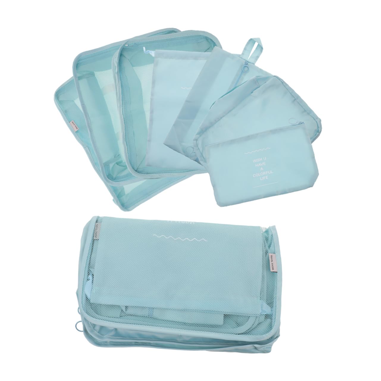 iplusmile 14pezzi Organizer per Valigia da Viaggio Cubi di Compressione per Imballaggio Borsa per Biancheria e Vestiti Organizzatore per Bagagli Tracolla Flessibile