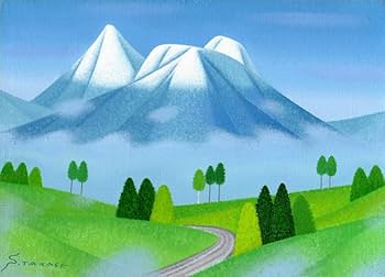 Amazon | 高瀬三郎 「春雪の九重山」 絵画 風景画 大分県 油絵 額付き