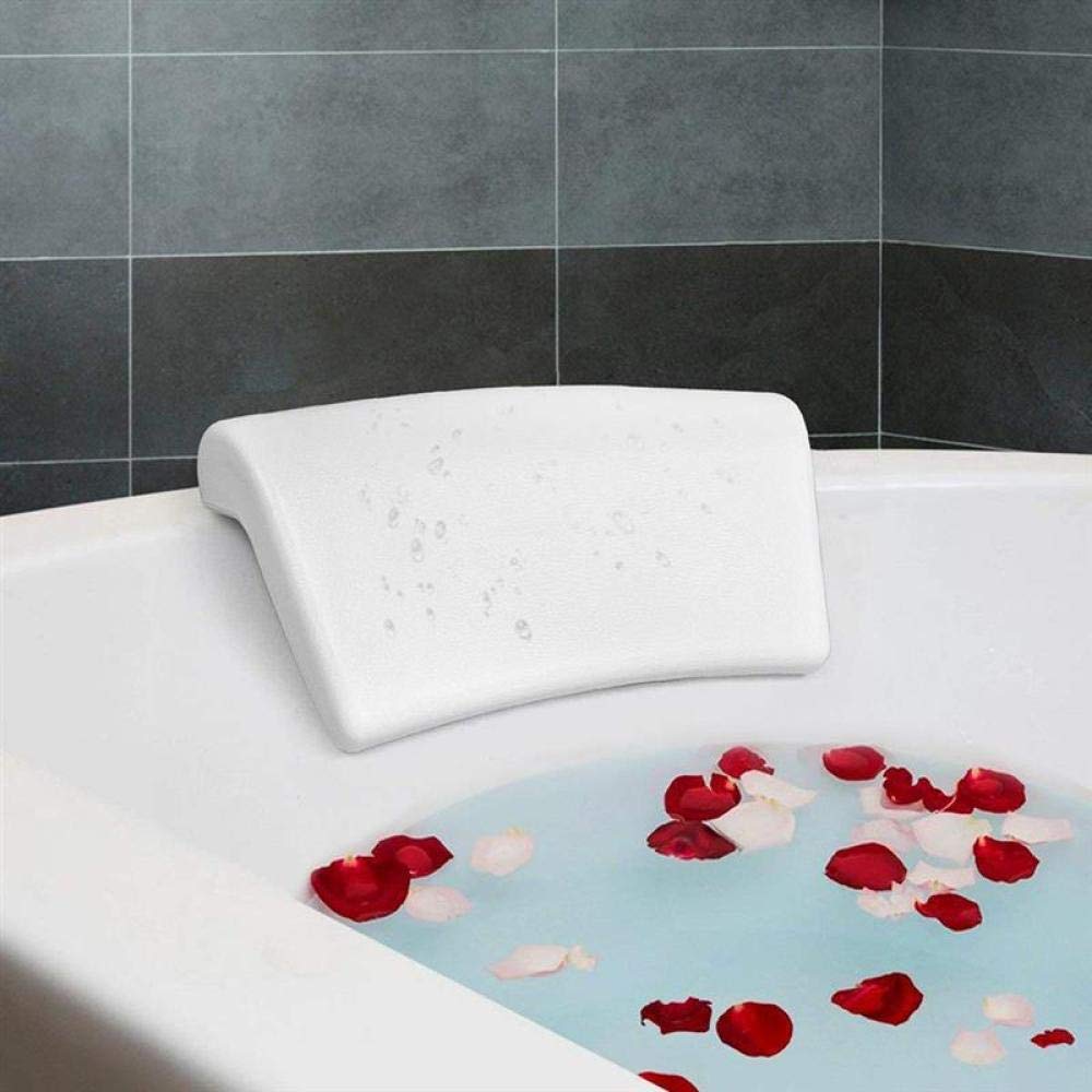 Almohadas de baño Almohada de baño negra/blanca Reposacabezas de la bañera Soporte para el cuello Espalda Accesorios cómodos para el soporte de la bañera-Cojín blanco para la bañera (Color : Black) (W