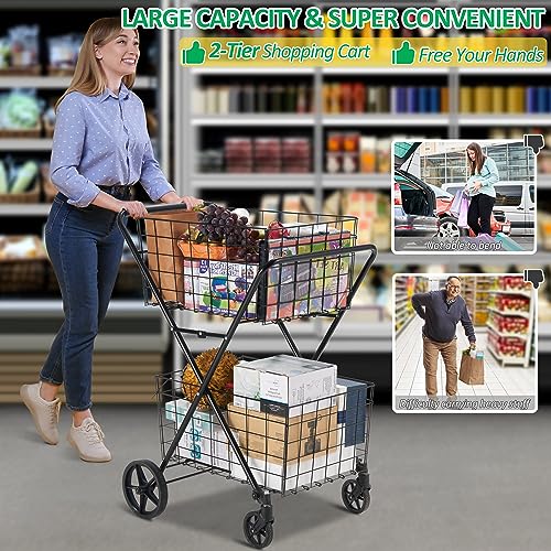 Spurgehom NYX08 2-Tier Shopping Cart thumb #6