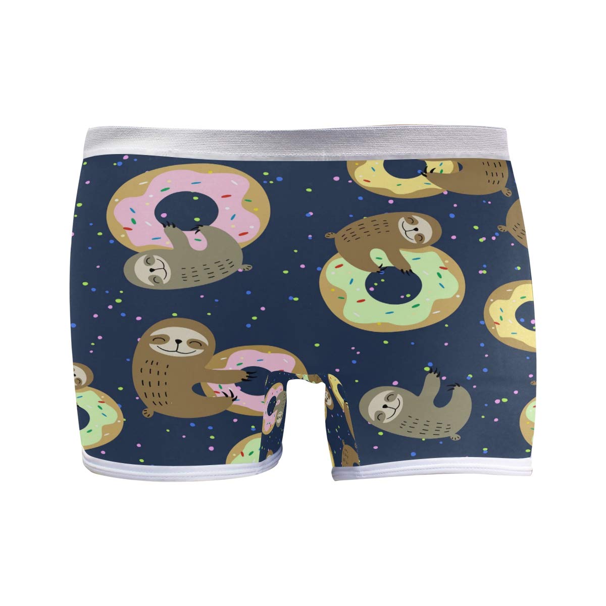 Puxuqu Women's Multicoloured Boyshort Boxers Shorts Cute Sloth Donuts Boxer Briefs Panties Underwear For Girl Lady
