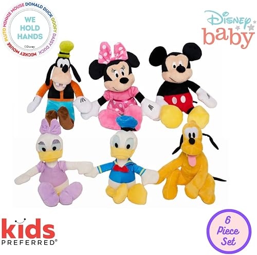 Miniatura 6 de KIDS PREFERRED Disney Friends - Juego de 6 juguetes de peluche con sujetadores de mano