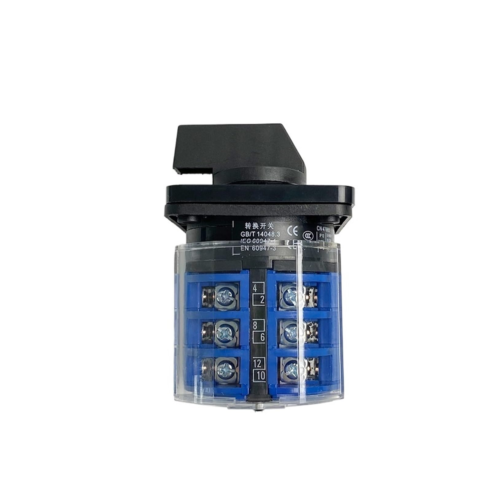 JGNAYRKJQI LW26-32/3 Changeover Rotary Cam Switch with Plastic Cover 660V 32A 3 Poles On-Off-On Control Motor LW28 YMW26(0123)
