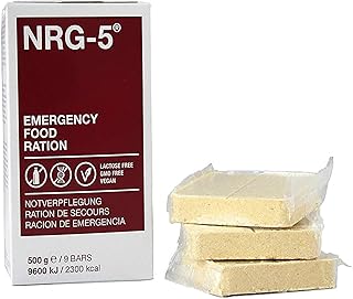 NRG-5 Emergency Food Ration | 2300 kcal Nourriture d'urgence | Longue Conservation | pour Le Trekking, la randonnée, l'alpinisme et en Cas d'urgence