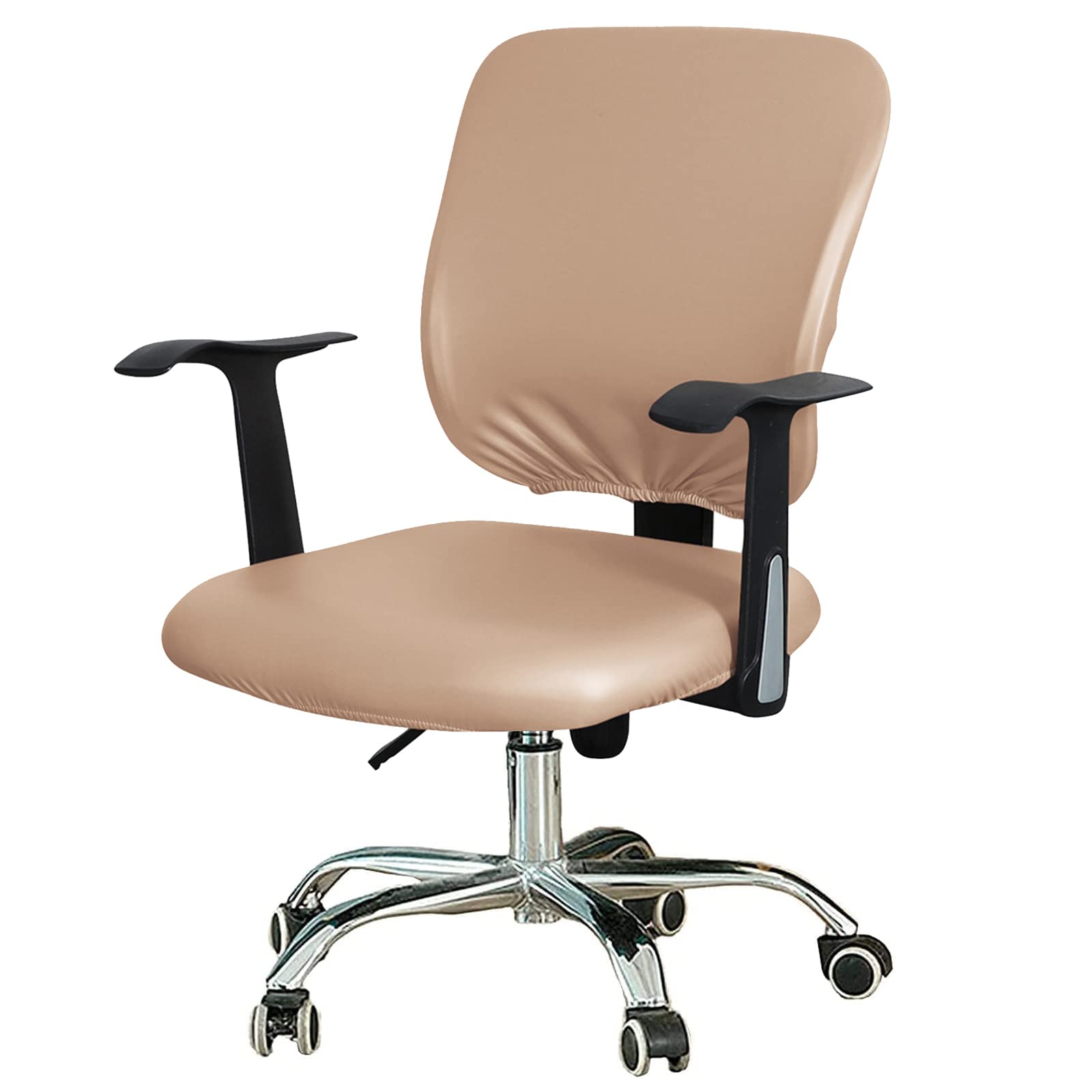 HACLEN Waterproof Office Chair Cover Seat Cover PU Leather Computer Chair Cover Stretchable Rotating Desk Chair Cover Protector High Chair Cover for